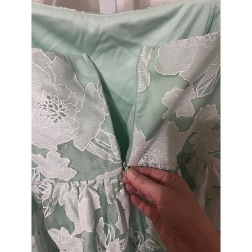 NWT Lulus Proof of Perfection Mint Green Floral Tiered Tie-Strap Midi Dress XL - Picture 9 of 10